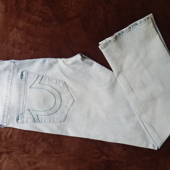 TRUE RELIGION Men’s Ricky SN Relaxed Straight Fresco Light Wash Jeans 32 x33 NWT - Picture 8 of 8